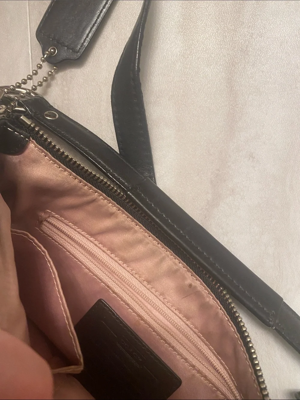 Coach Black Leather Crossbody with Turn-Lock Accent